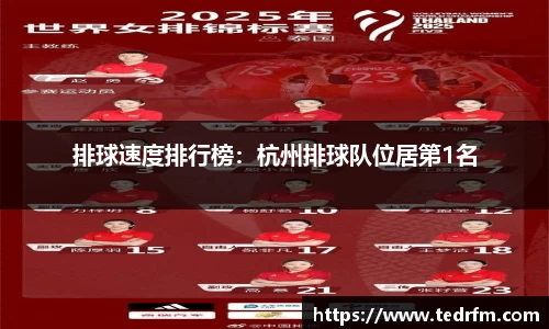 排球速度排行榜：杭州排球队位居第1名